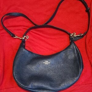 Coach Teri Hobo Midnight Blue Leather Shoulder Bag